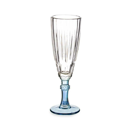 Champagne glasses Exotic Collection set 6x on blue base 170 ml