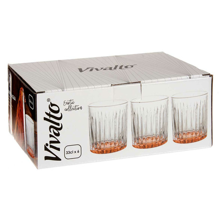 Water glasses Exotic Collection set 6x on orange base 330 ml