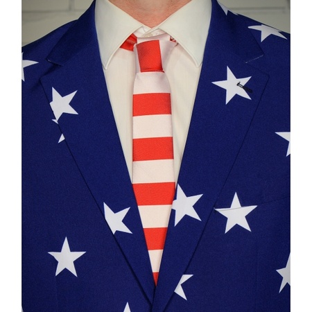 Luxe heren pak met Amerikaanse/USA vlag print