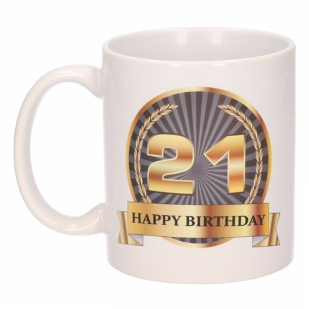 Happy birthday mug 21 year