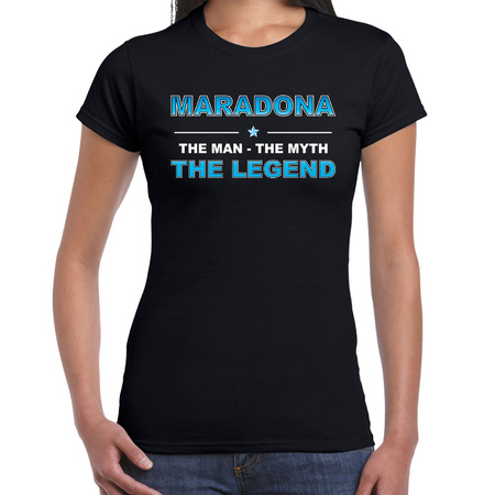 Maradona name t-shirt the man / the myth / the legend black for women