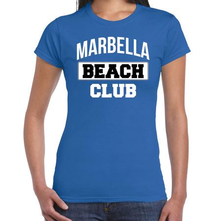 Marbella beach club zomer t-shirt blauw voor dames