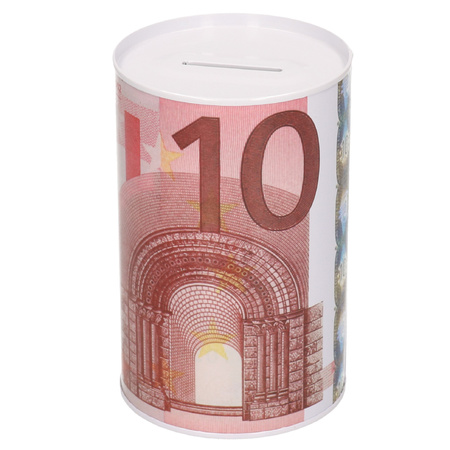 Metalen spaarpot 10 euro biljet 8 x 15 cm