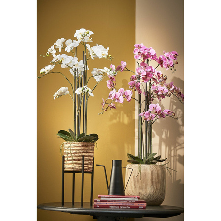 Mica Decorations Orchidee bloem kunstplant - parel wit - H97 x B19 cm