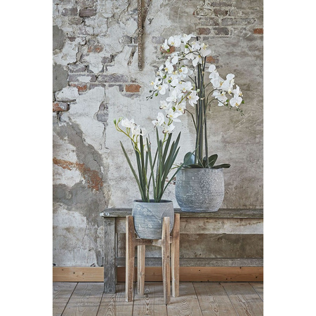 Mica Decorations Orchidee bloem kunstplant - wit - H75 x B50 cm 