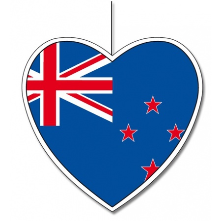 Nieuw Zeeland hangdecoratie hart 28 cm