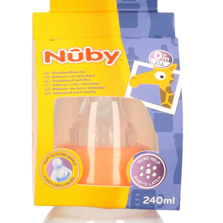 Nuby baby drinkfles - 1x- oranje - 240 ml - giraffe