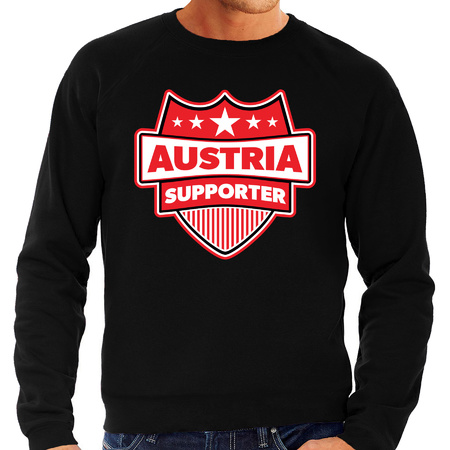 Oostenrijk / Austria schild supporter sweater zwart voor heren