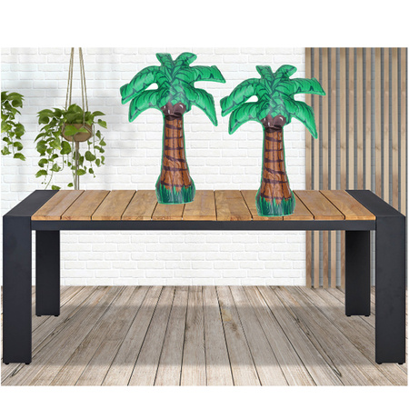 Opblaasbare decoratie palmboom - 2x - kunststof - groen - H45 cm
