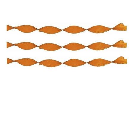 Oranje crepe papier slinger 48 m