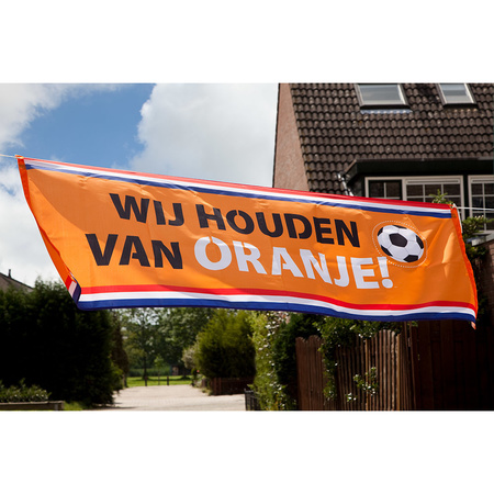 Oranje Holland thema straat vlag van 74 x 220 cm