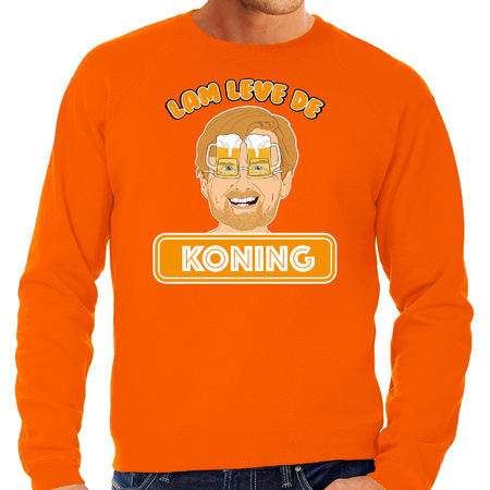 Oranje Koningsdag sweater - lam leve de koning - Willem - heren