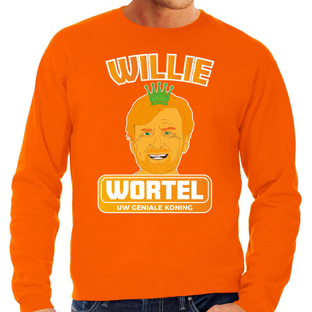 Oranje Koningsdag sweater - willie wortel - Willem - heren