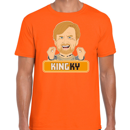 Oranje Koningsdag t-shirt - kingky - voor heren