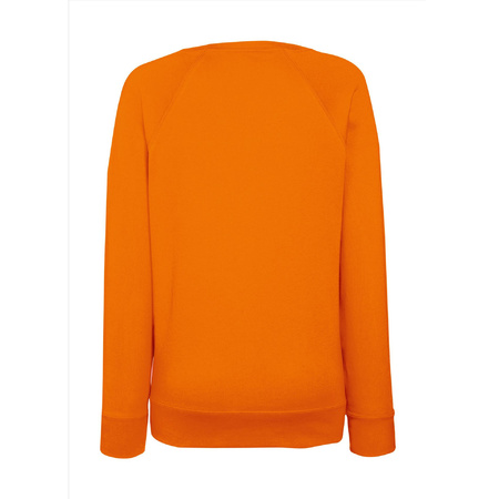 Oranje sweater / sweatshirt trui met raglan mouwen en ronde hals voor dames