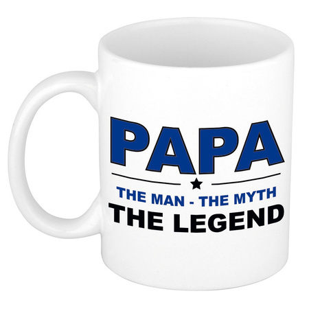 Papa the legend cadeau mok / beker wit 300 ml