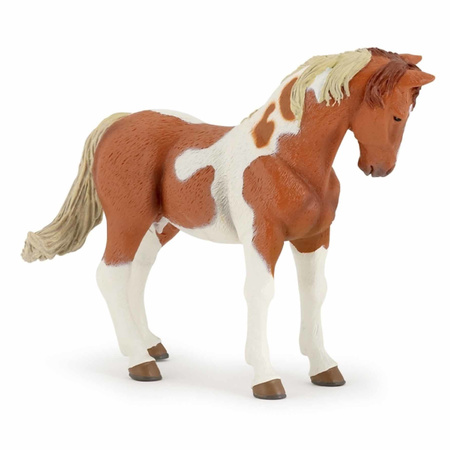 Plastic speelgoed figuur bruin/wit paard 10 cm