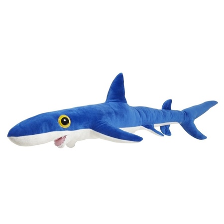 Pluche blauwe haai knuffel 60 cm speelgoed