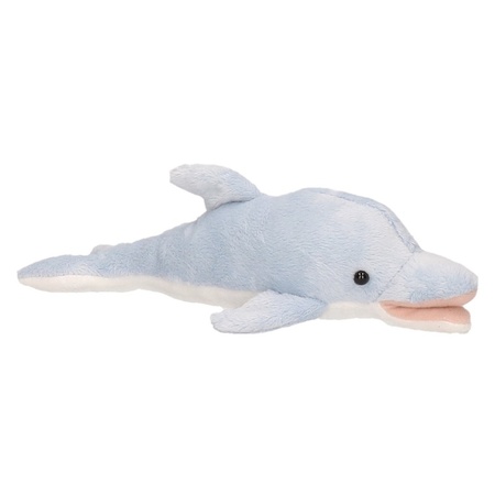 Pluche blauwgrijze dolfijn knuffel 26 cm speelgoed