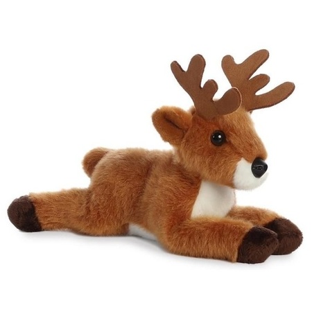 Plush brown deer cuddle toy 20 cm