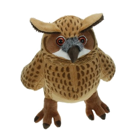 Plush brown eagle owl cuddle toy 36 cm