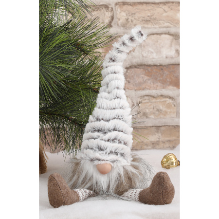 Pluche gnome/dwerg decoratie pop/knuffel grijs 37 cm