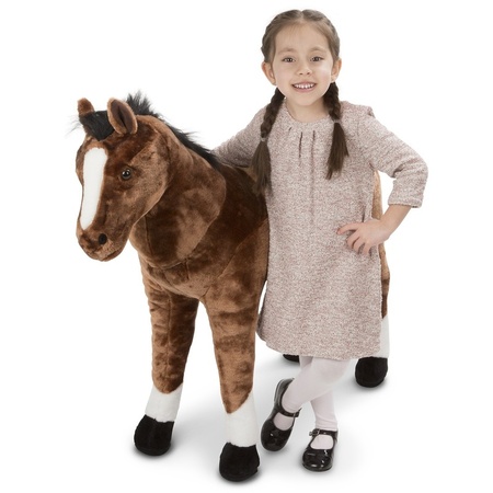 Pluche grote paarden knuffel 99 cm speelgoed