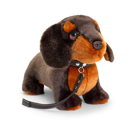 Soft toy animal dachshund dog on lead 30 cm