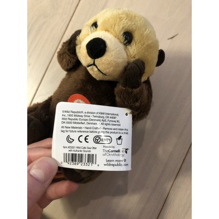 Soft toy animals sea otter 20 cm with real sound