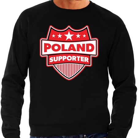Polen / Poland schild supporter sweater zwart voor heren