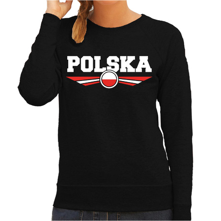 Polen / Polska landen sweater zwart dames