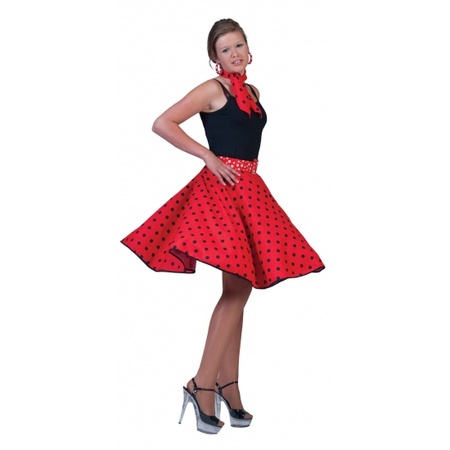 Stipped fifties skirt red