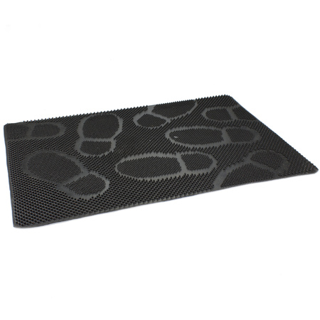 Rubberen anti-slip deurmat/buitenmat zwart met noppen 60 x 40 cm