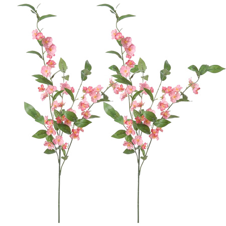 Set van 2x stuks bloesem kunstbloem/tak - appelbloesem roze - 85 cm