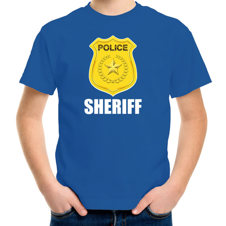 Sheriff police t-shirt blue for kids