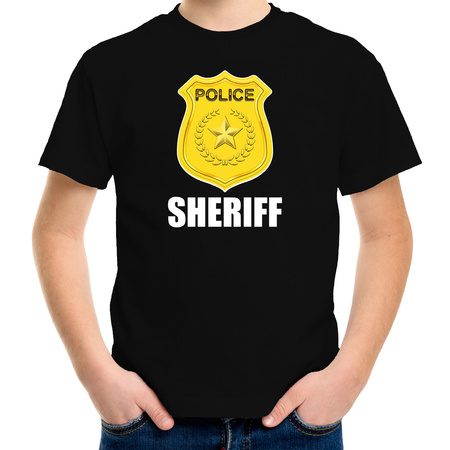 Sheriff police t-shirt black for kids