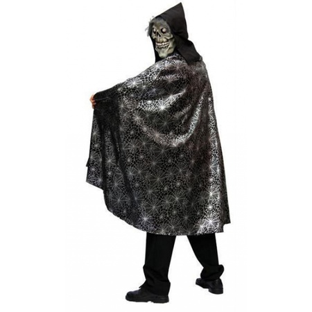 Carnaval Cape with spiderwebs print - adults