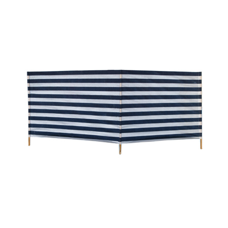 Strand/camping windscherm gestreept wit/blauw 240 cm x 90 cm