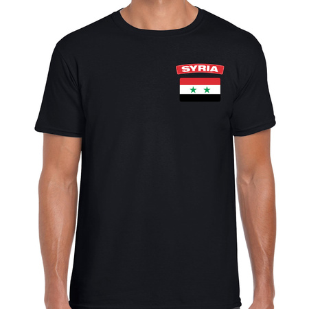 Syria t-shirt met vlag Syrie zwart op borst voor heren
