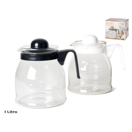 Teapot/coffeepot with black lid and handle 1 liters