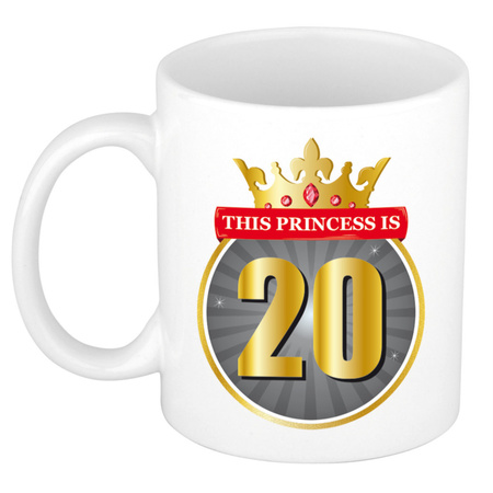 This princess is 20 pink - gift mug white 300 ml