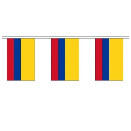 Vlaggenlijn vlaggetjes Colombia  - buiten/binnen - polyester - 300 cm