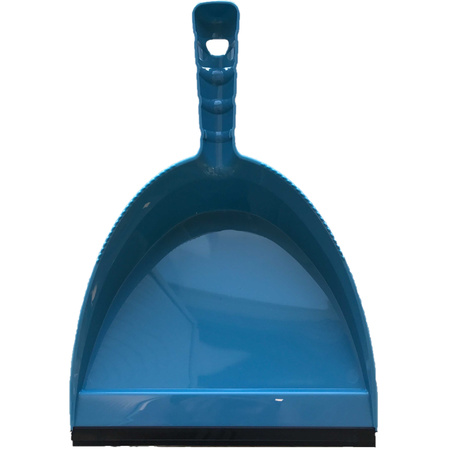 Vuilblik - met lip - kunststof - 25 x 20 cm - blauw - stofblik
