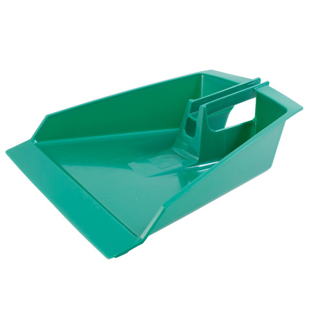 Dustpan and brush - for outdoor use - 42 x 40 cm - green - plastic