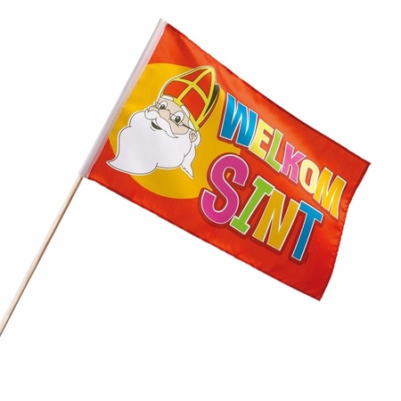 Welcome Sint waving flag 30 x 45 cm