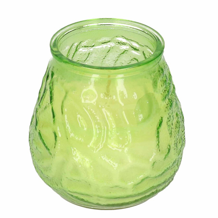 Windlicht geurkaars -  groen glas - 48 branduren - citrusgeur