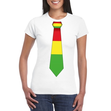 White t-shirt with Limburg flag tie for women