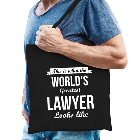 Worlds greatest lawyer tas zwart volwassenen - werelds beste advocaat cadeau tas