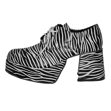 schilder accessoires Los Zebra schoen met plateau-zolen bij Fun en Feest België