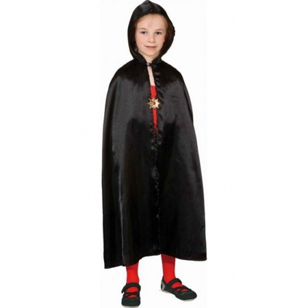Black satin cape for kids